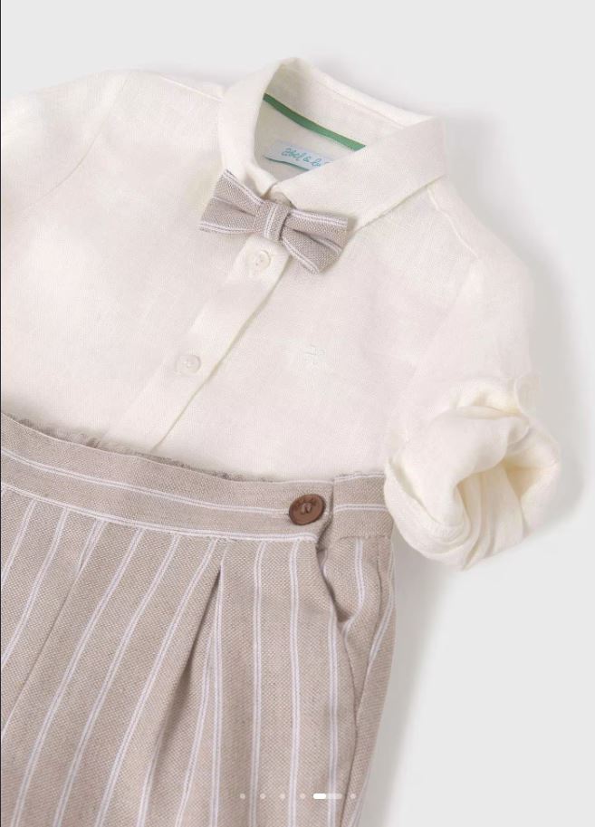 Abel&lula erkek bebek gömlek papyon bermuda 3 lü set 5255BBY gömlek pnt.set