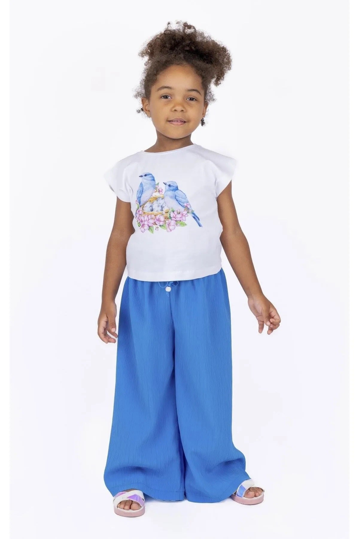 best kids Kız Çocuk Beyaz Baskılı Bluz 12107