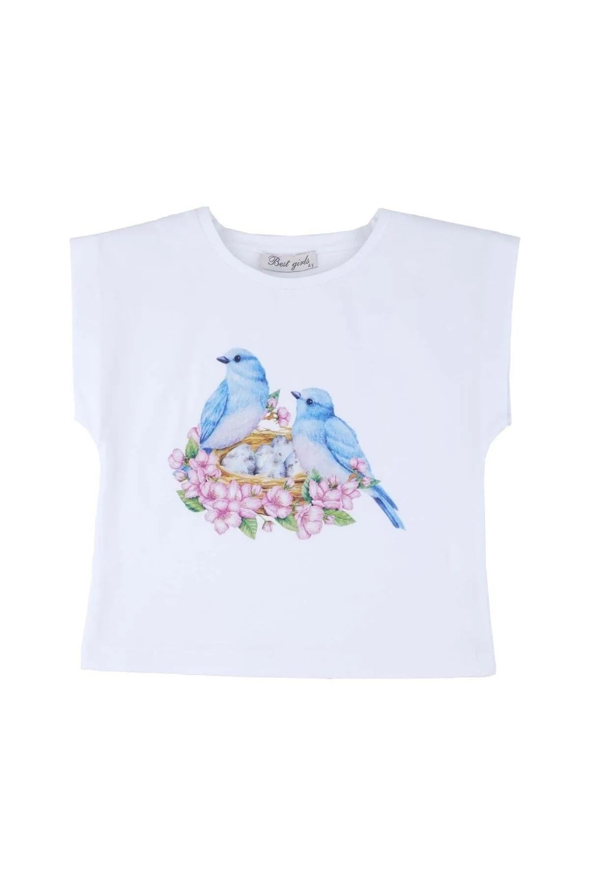 best kids Kız Çocuk Beyaz Baskılı Bluz 12107