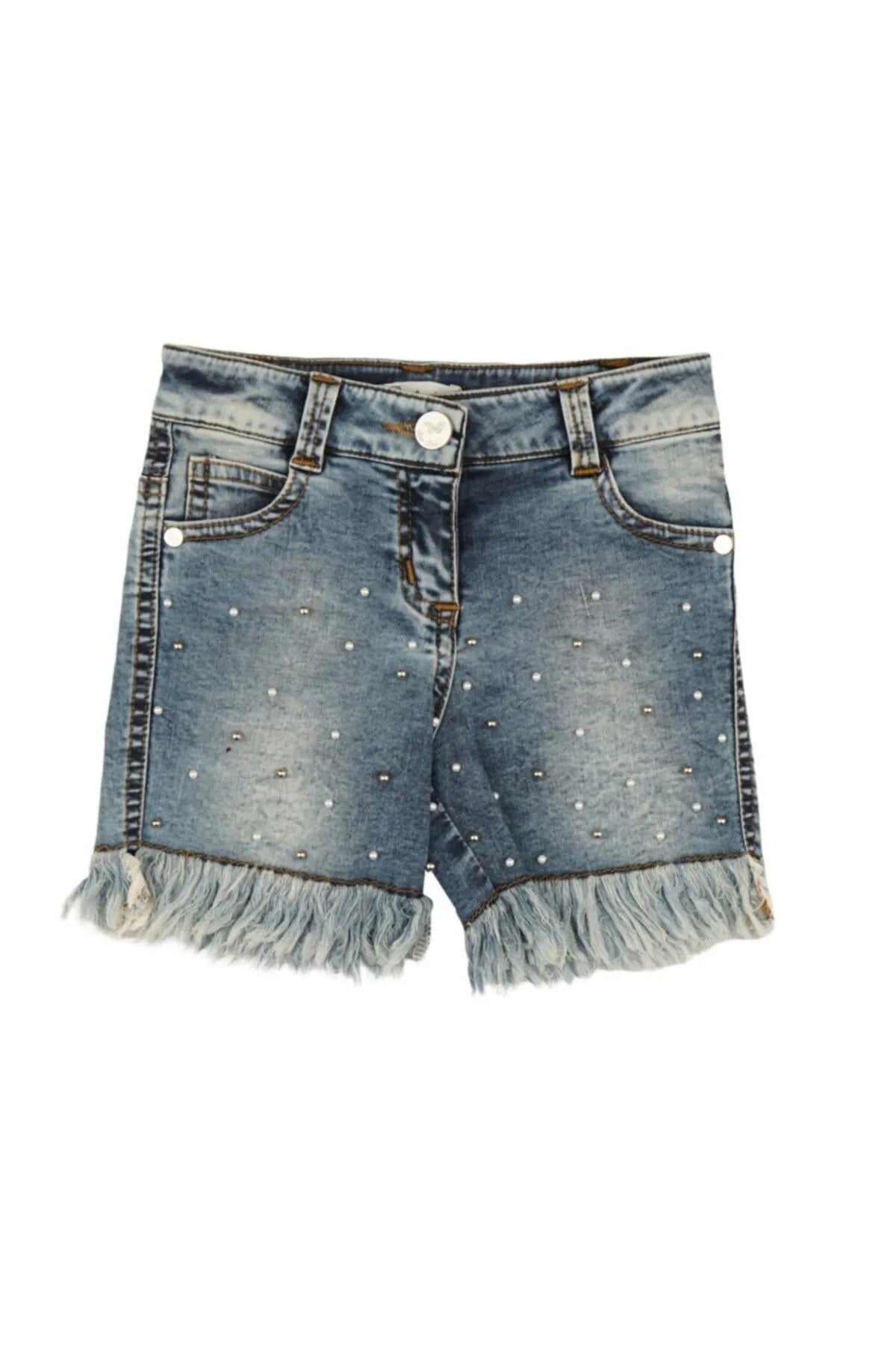 Best kids kız çocuk denim incili şort 3402