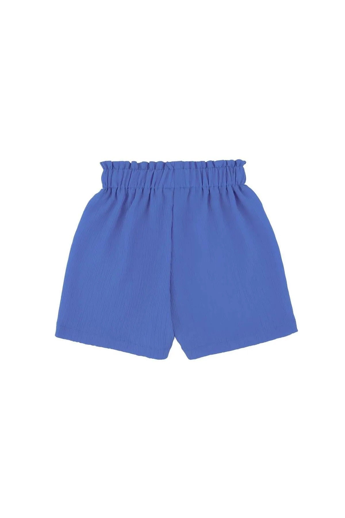 best kids Kız Çocuk Saks Mavi Beli Lastikli Şort  14096