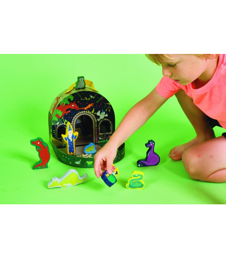 FLOSS & ROCK Ahşap Figürlü Oyun Kutuları / Dino