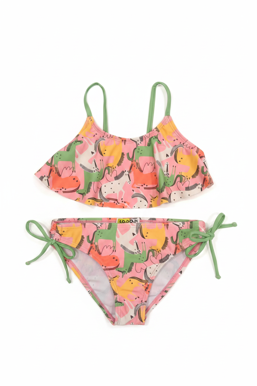 Losan Kız Çocuk At Desenli Bikini Takım