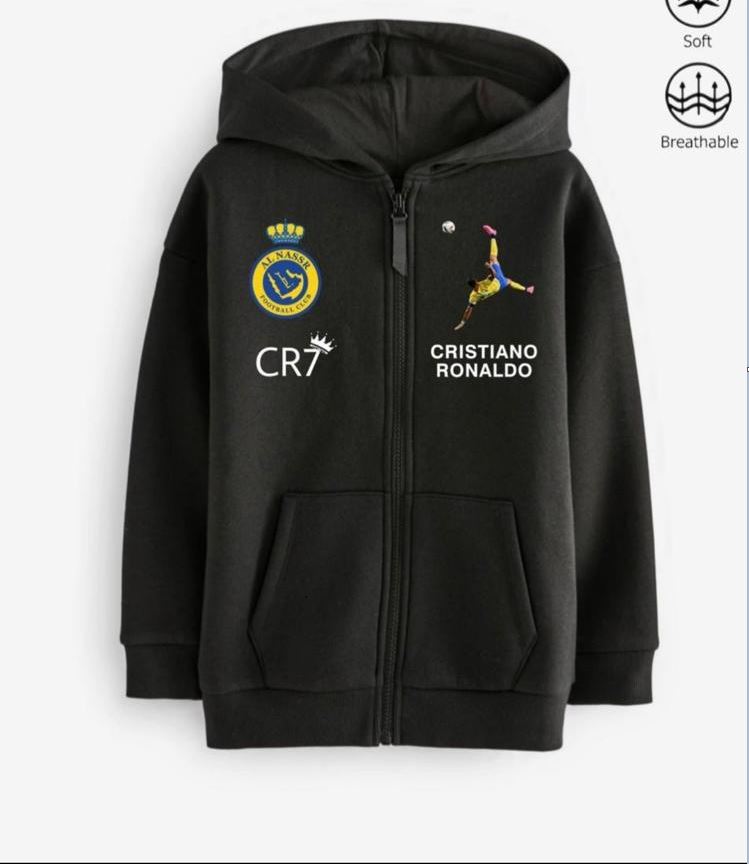 Erkek Çocuk Baskılı Kapüşonlu Fermuarlı Sweatshirt Hoodie