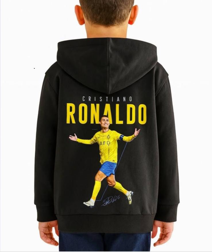 Erkek Çocuk Baskılı Kapüşonlu Fermuarlı Sweatshirt Hoodie