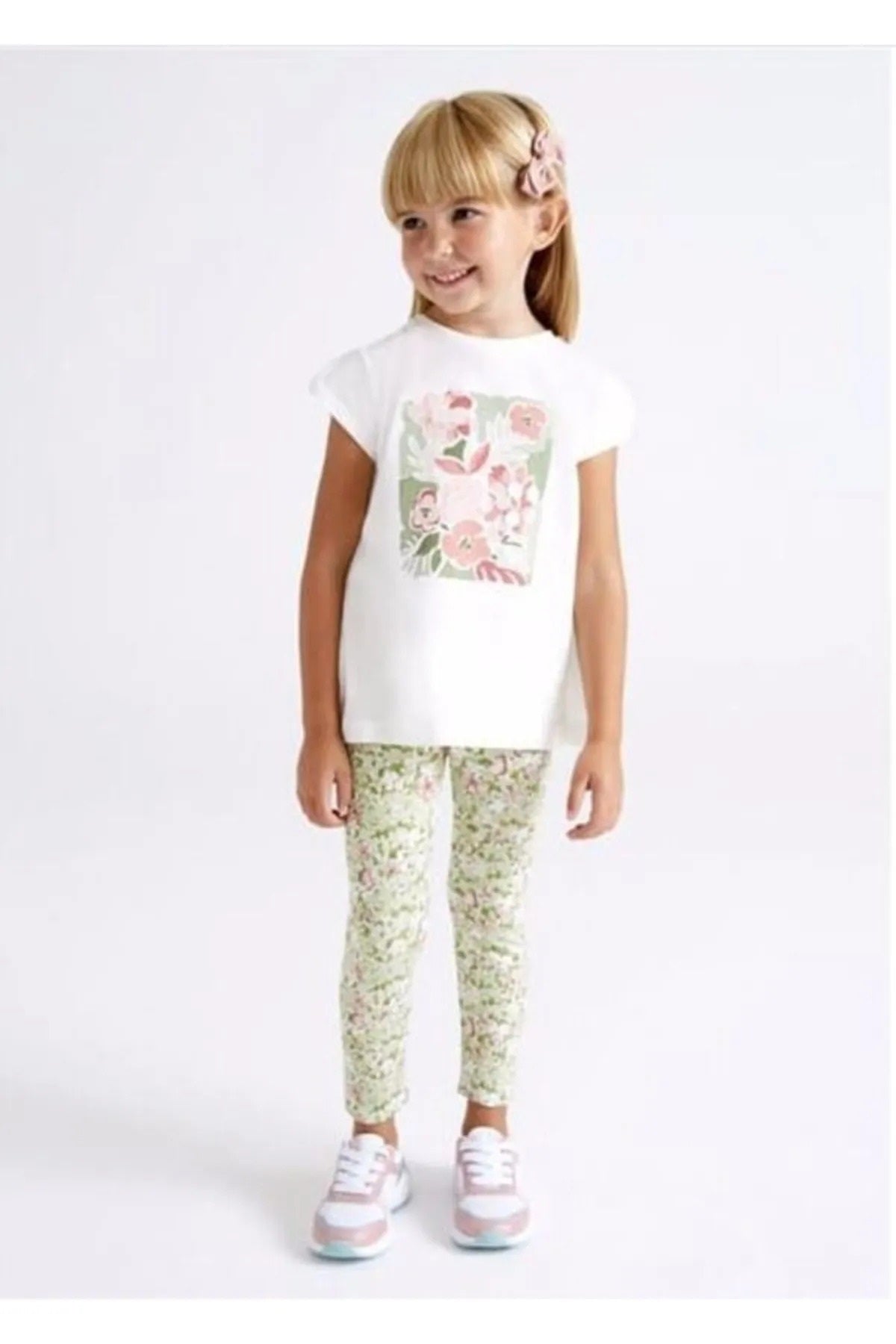Kız Çocuk Yazlık Tişört Tayt 2 Li Set 3760