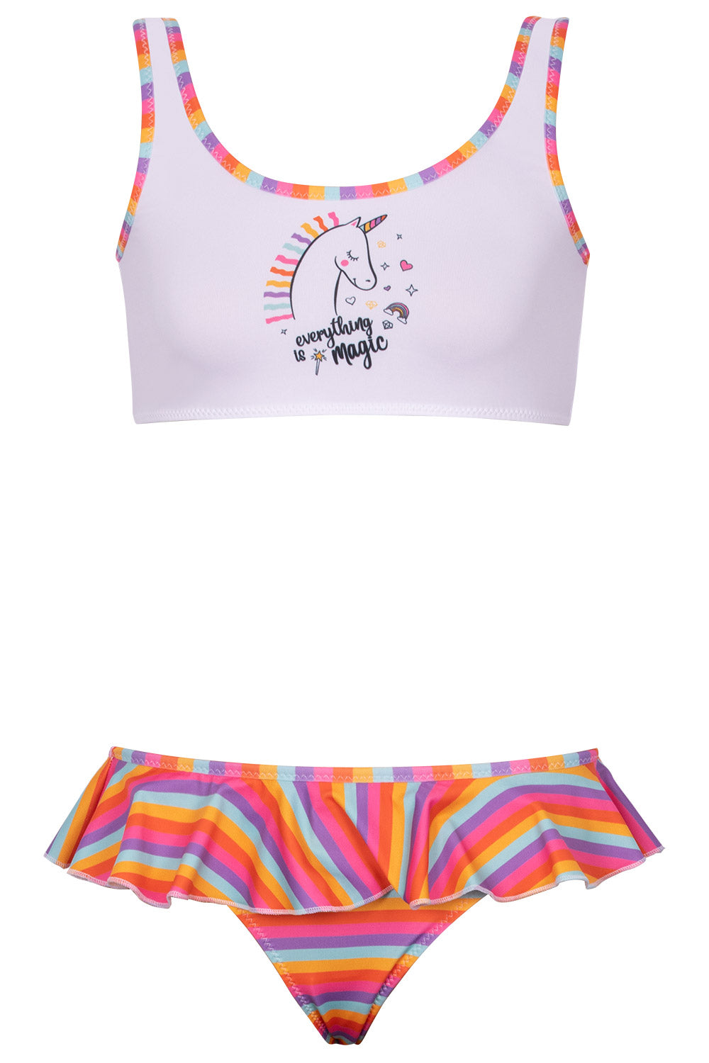 Kom kız çocuk unicorn bikini takım