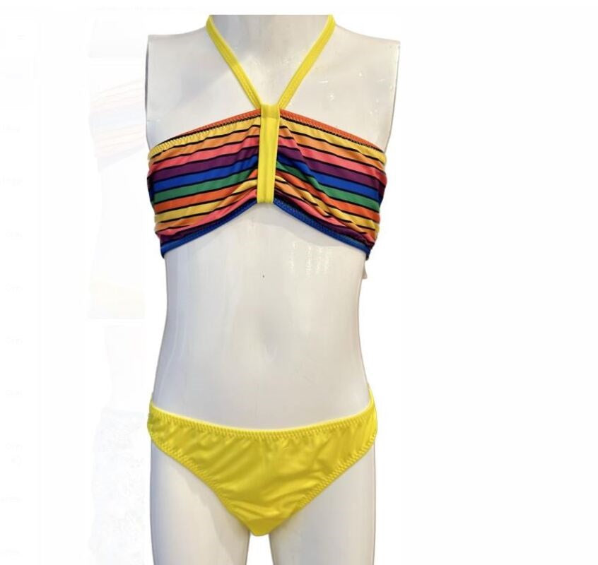 Kom Rinbow kız çocuk etekli bikini