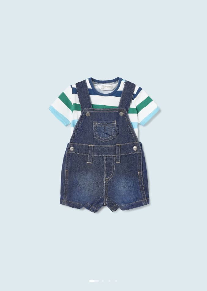 Mayoral erkek bebek denim solapet tişört 2 li set 1628