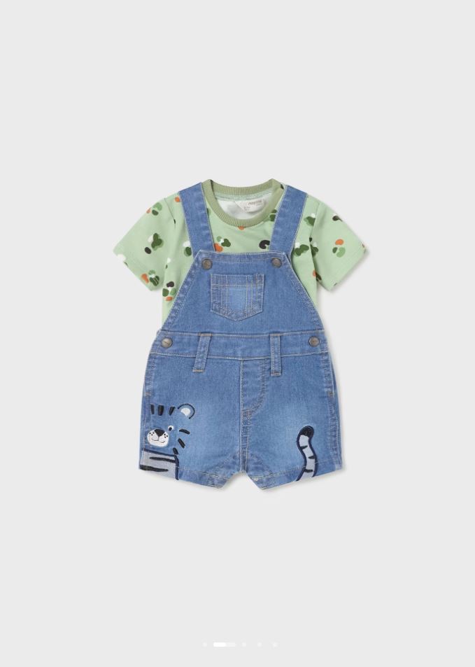 Mayoral erkek bebek denim solapet tişört 2 li set 1628