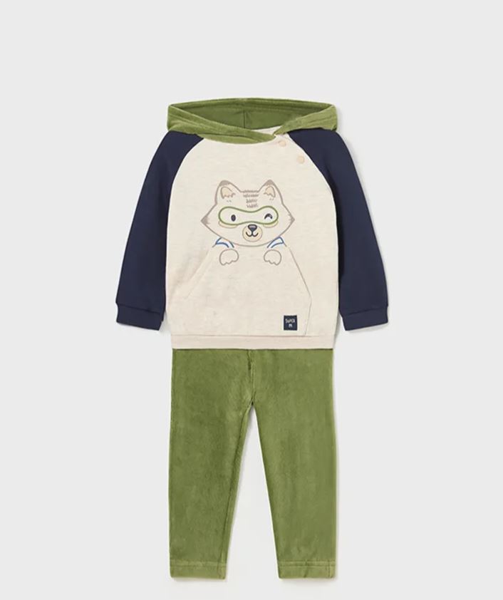 Mayoral Erkek Bebek Kadife Pantolon ve Swatshirt Takım 2696