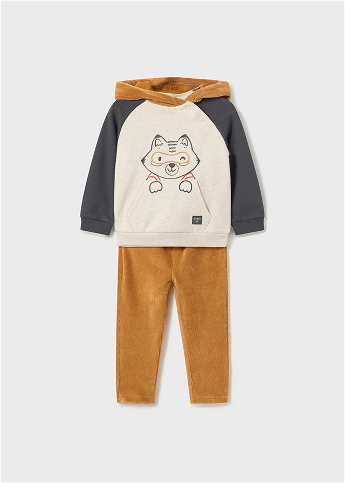 Mayoral Erkek Bebek Kadife Pantolon ve Swatshirt Takım 2696