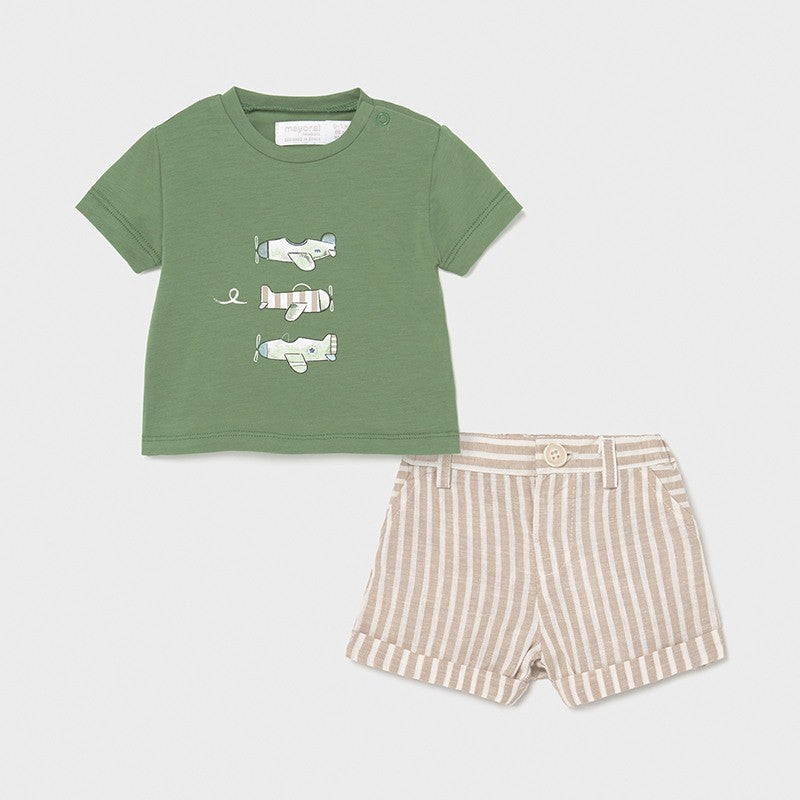 Mayoral  erkek bebek şort t-shırt 2 li set
