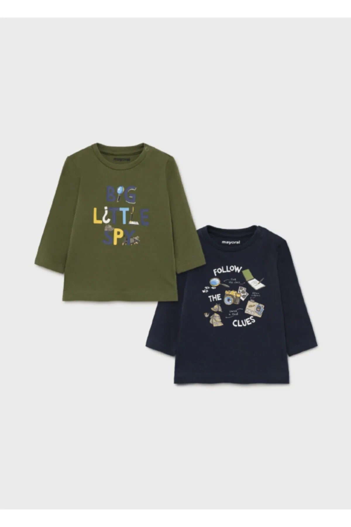 Mayoral erkek bebek uzun kol 2 li tişört set 2068