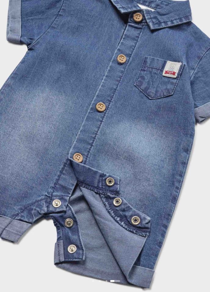 Mayoral erkek bebek yazlık denim kısa tulum 1612