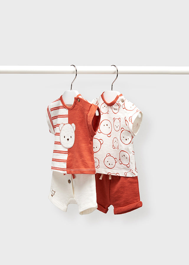 Mayoral erkek bebek yazlık tişört şort 4 lü set 1652