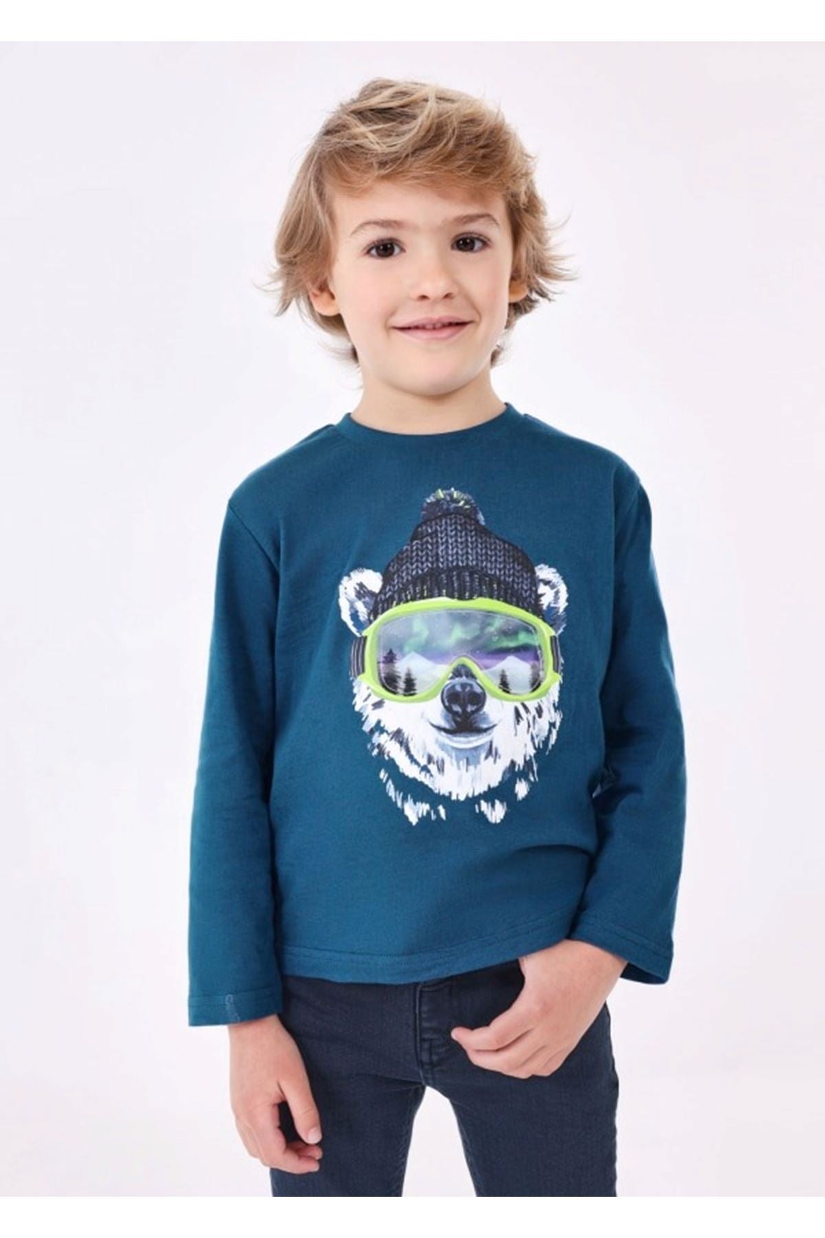 Mayoral Erkek Çocuk Üç Boyut Baskılı Sweatshirt 4036
