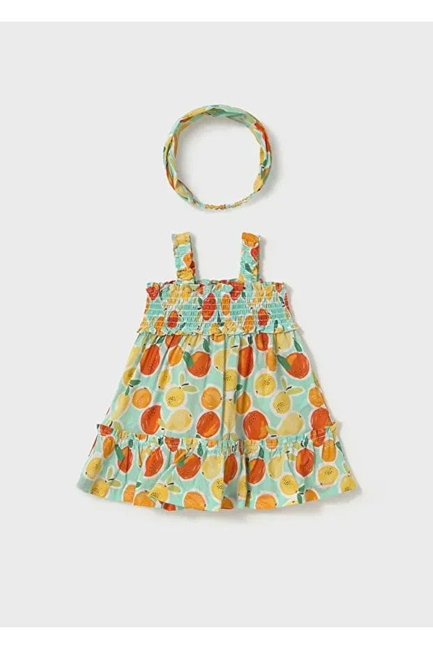Mayoral kız bebek  elbise bandana 2 li set 1926