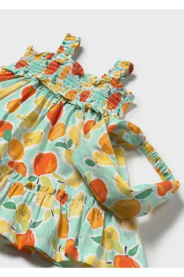 Mayoral kız bebek  elbise bandana 2 li set 1926