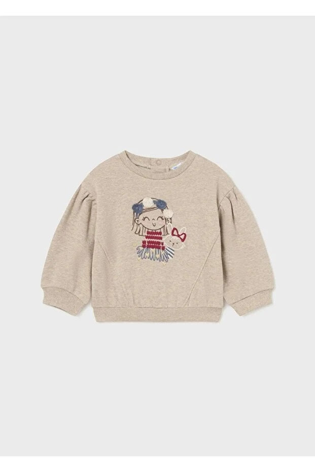 Mayoral kız bebek nakışlı sweatshırt 2476