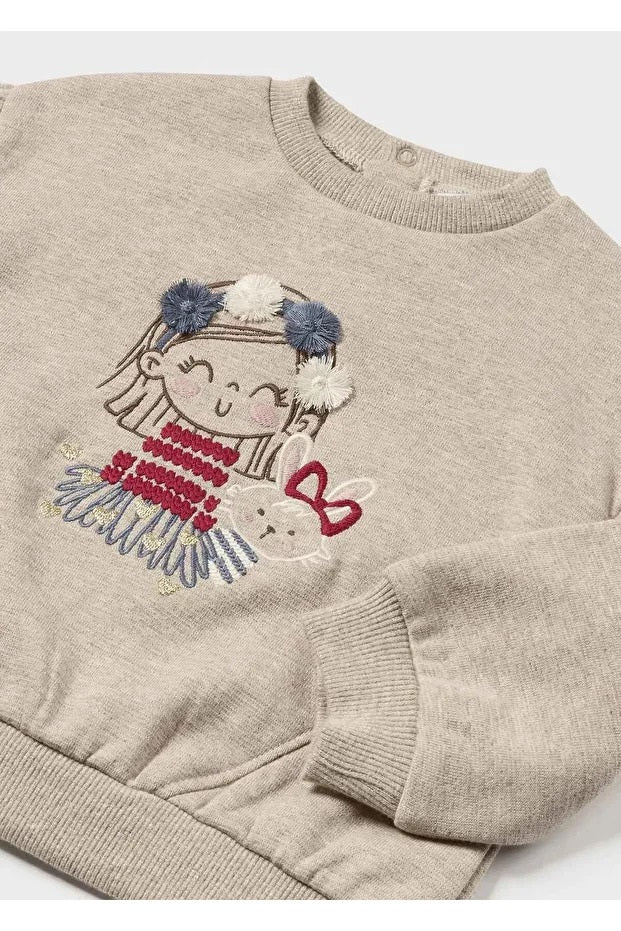 Mayoral kız bebek nakışlı sweatshırt 2476