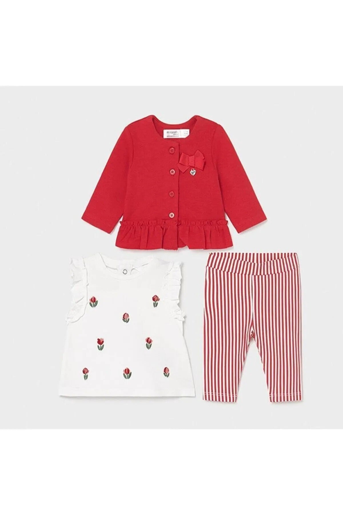 Mayoral kız bebek tayt tişört hırka 3 lü set 1795
