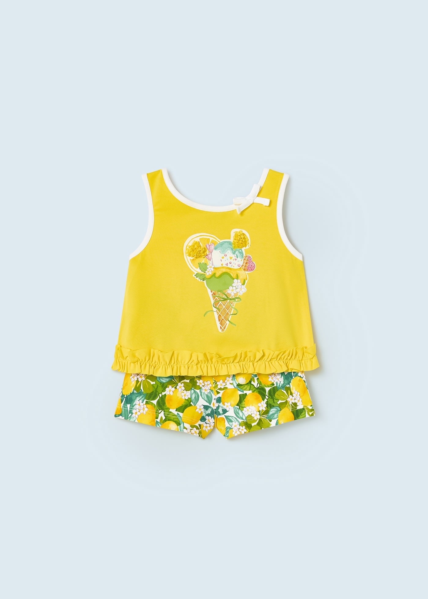 Mayoral kız bebek tişört şort 2 li set 1277