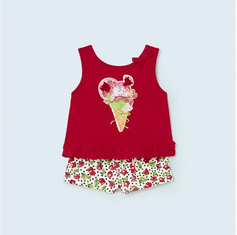 Mayoral kız bebek tişört şort 2 li set 1277