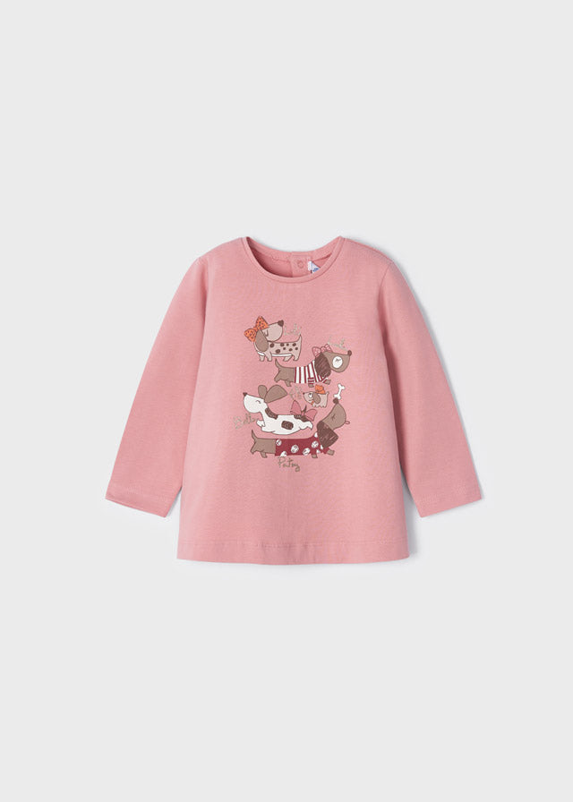 Mayoral  kız bebek uzun kol baskılı tişört 2098