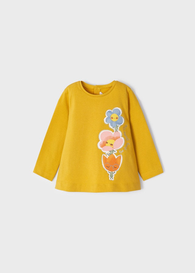 Mayoral  kız bebek uzun kol baskılı tişört 2098