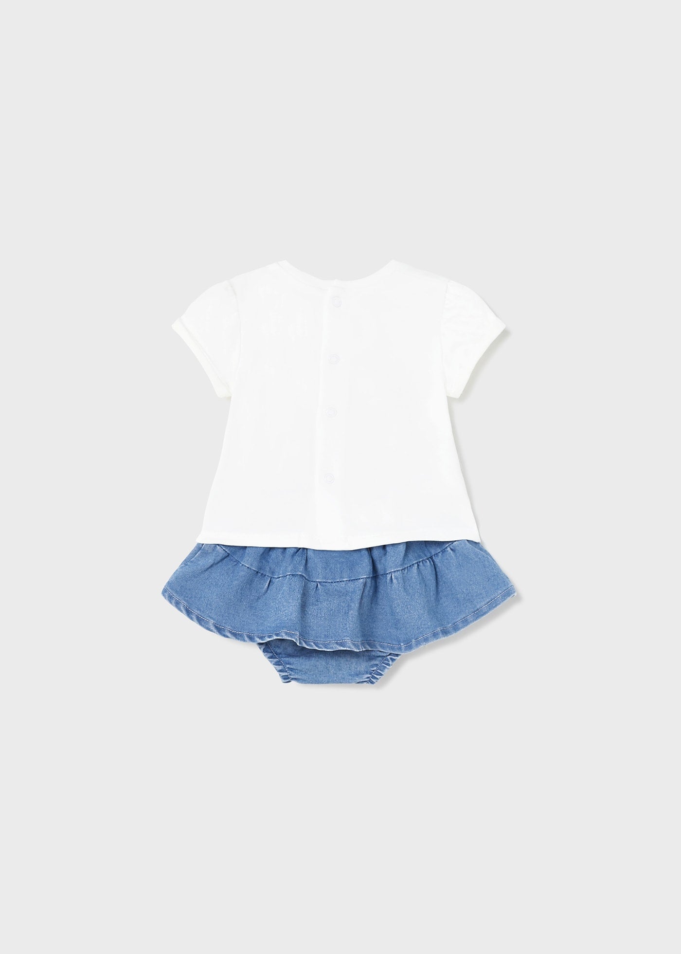 Mayoral kız bebek yazlık denim etek  tişört 2 li set 1831