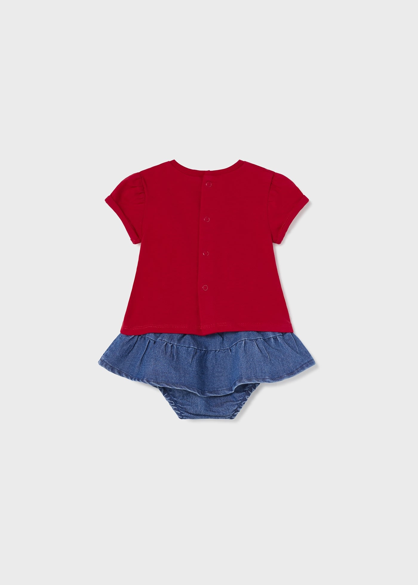 Mayoral kız bebek yazlık denim etek  tişört 2 li set 1831
