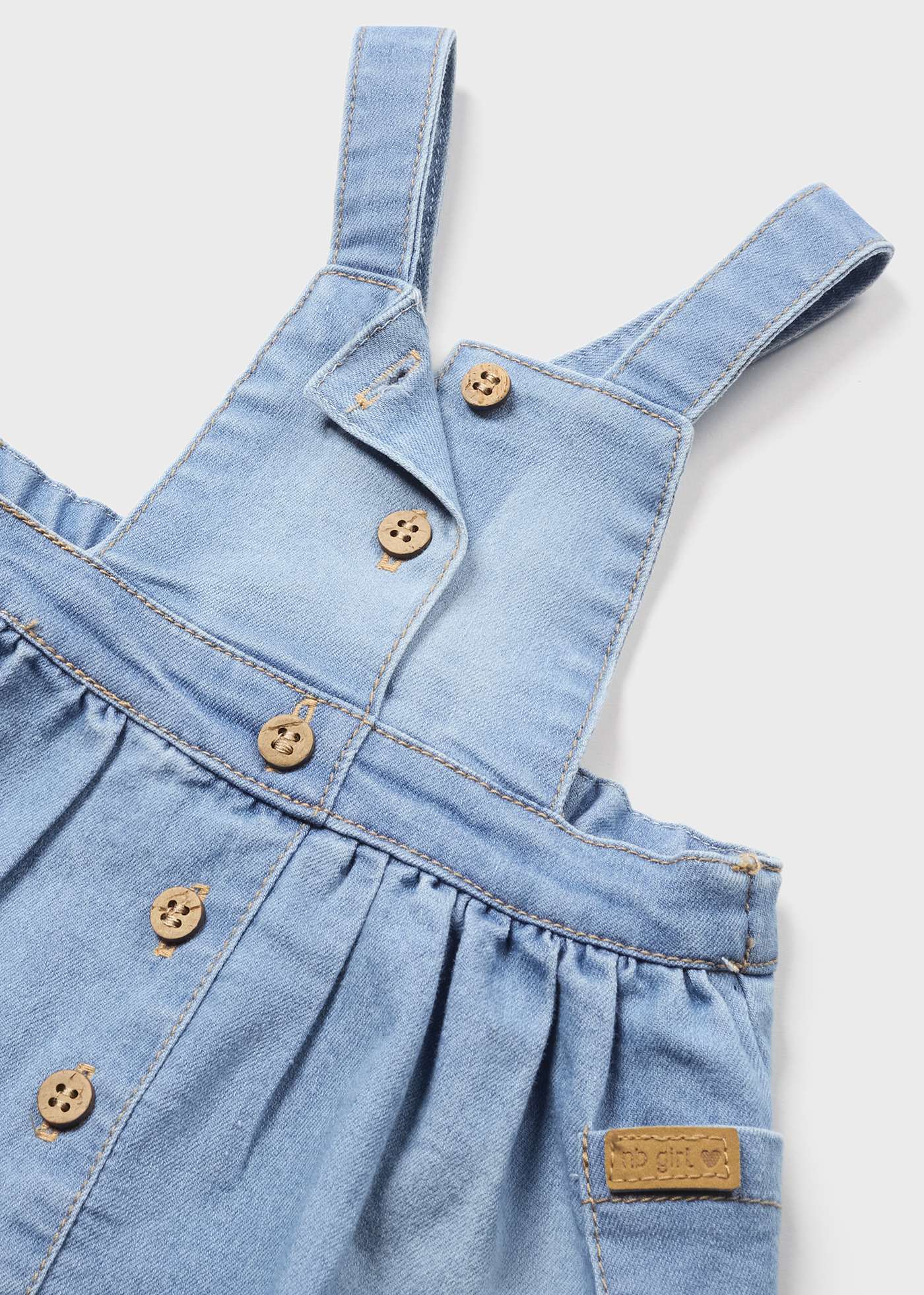 Mayoral kız bebek yazlık denim solabet etek tişört 2 li set 1830