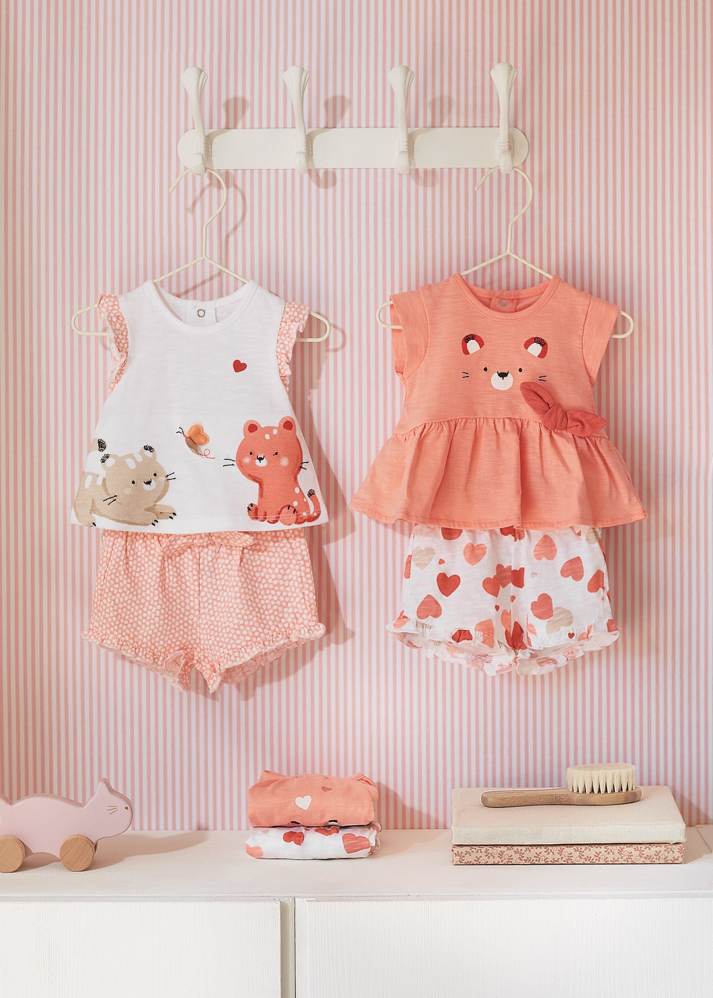 Mayoral kız bebek yazlık pamuklu 4 lü set 1610