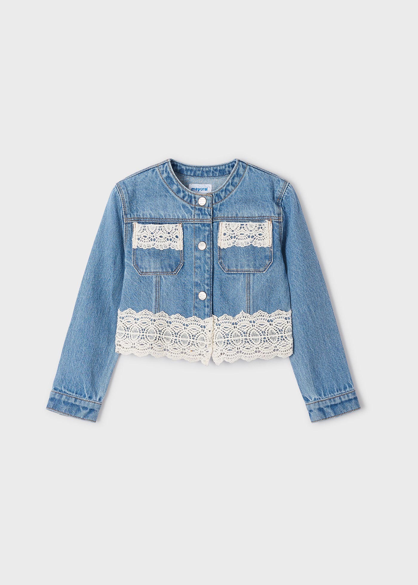 Mayoral kız çocuk denim gübürlü çeket 3438