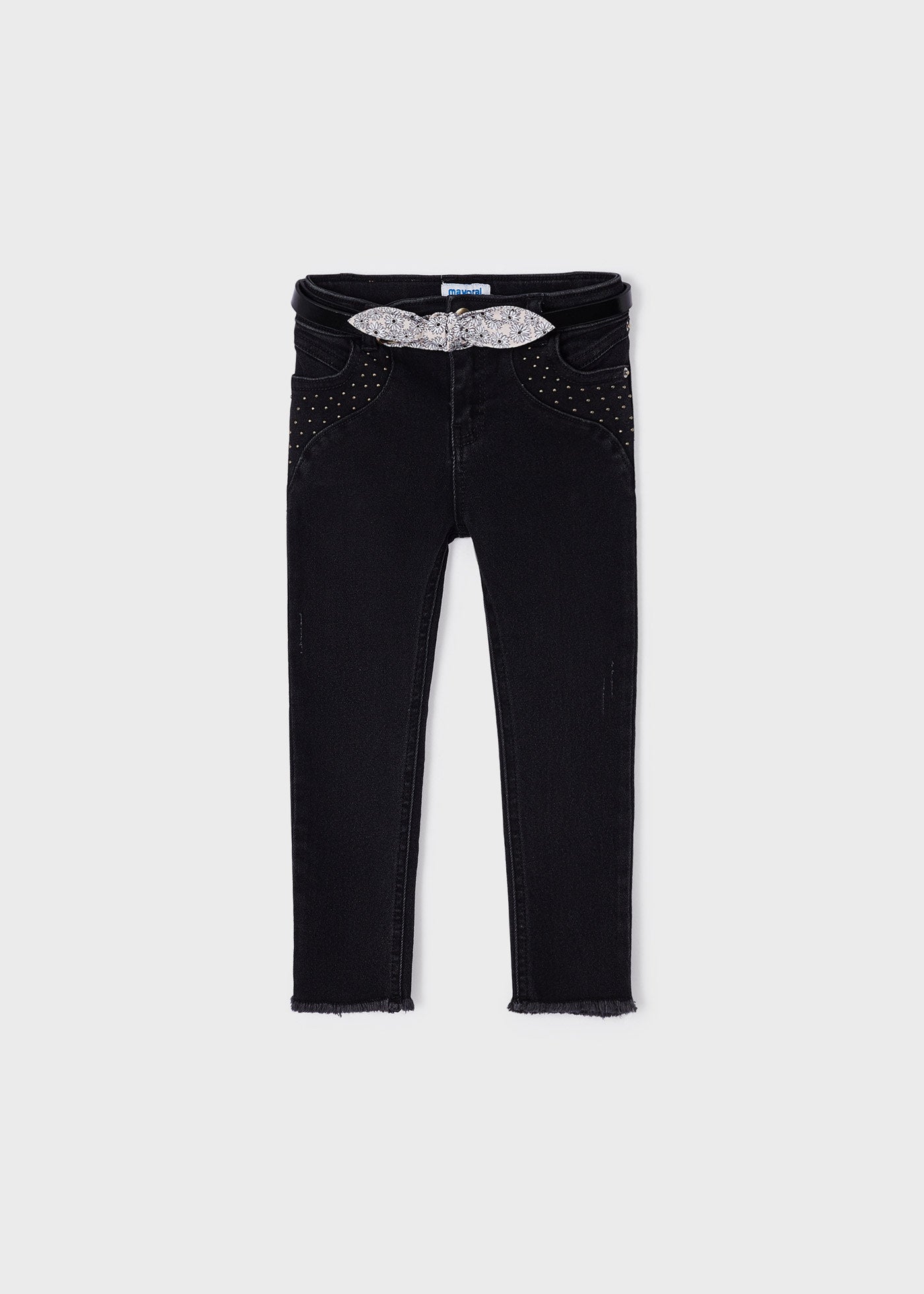 Mayoral kız çocuk denim kemerli pantolon 3509