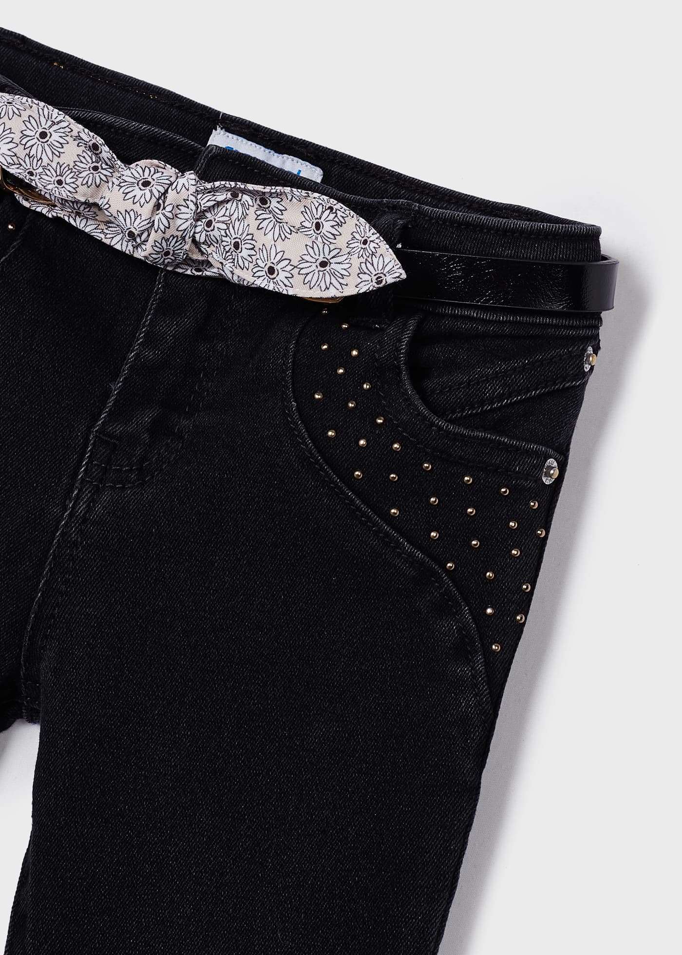 Mayoral kız çocuk denim kemerli pantolon 3509