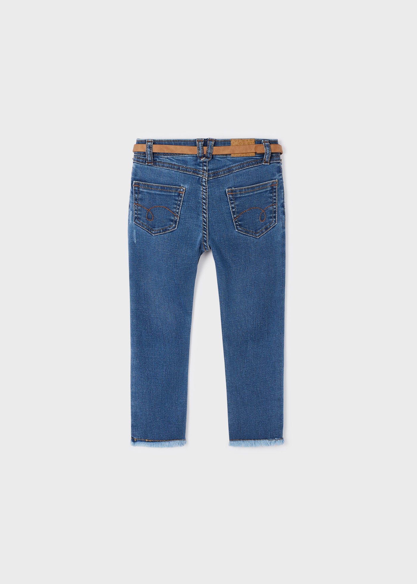 Mayoral kız çocuk denim kemerli pantolon 3509