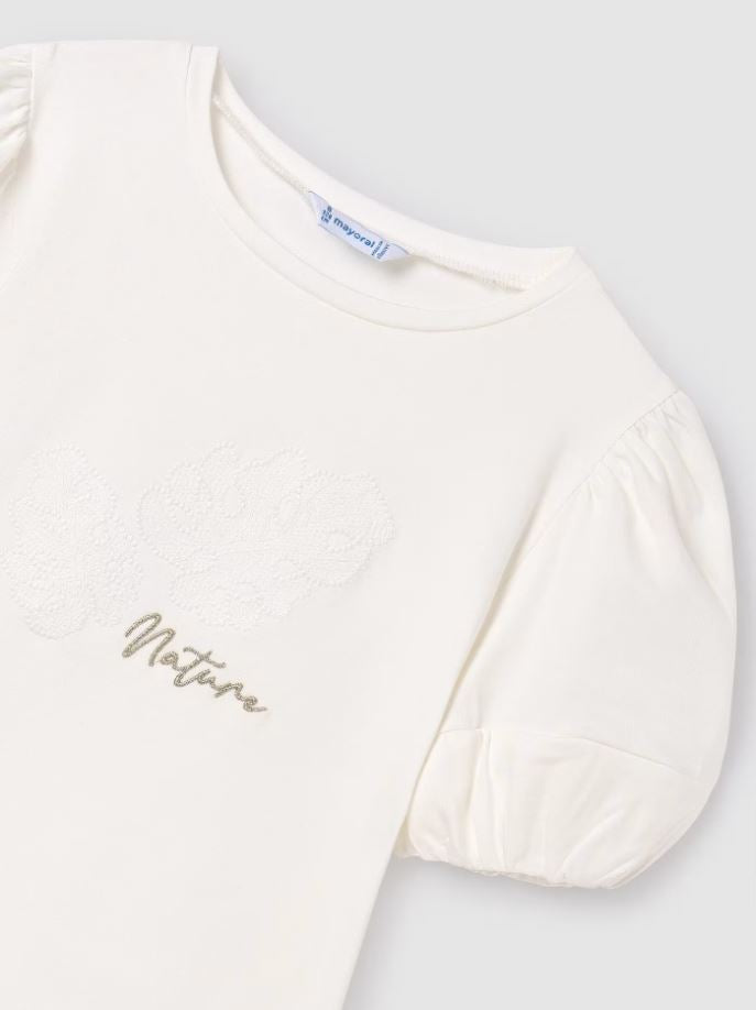 Mayoral Kız Çocuk Krem T-shirt  6002
