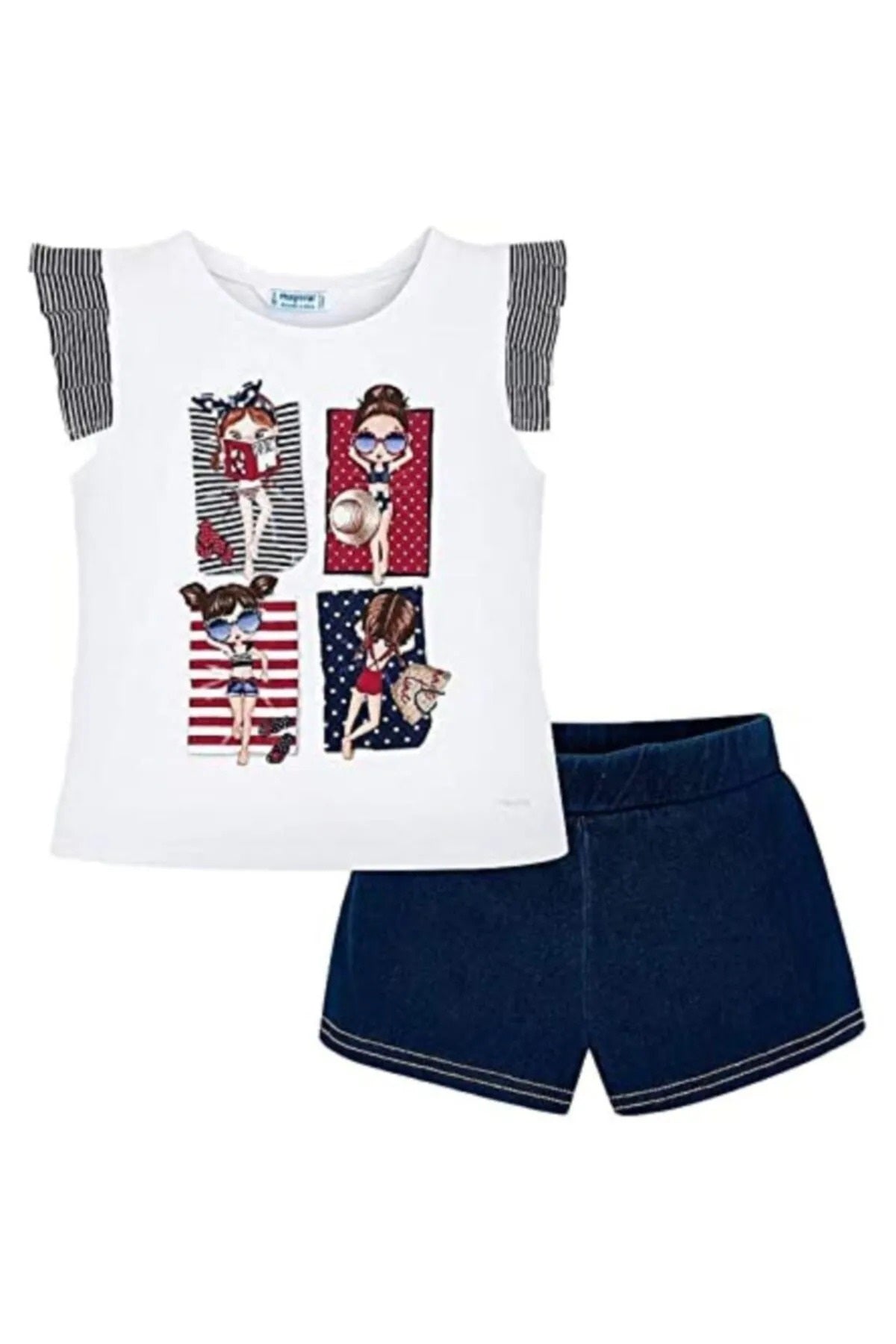 Mayoral Kız Çocuk Tişört Şort 2 Li Set 3289