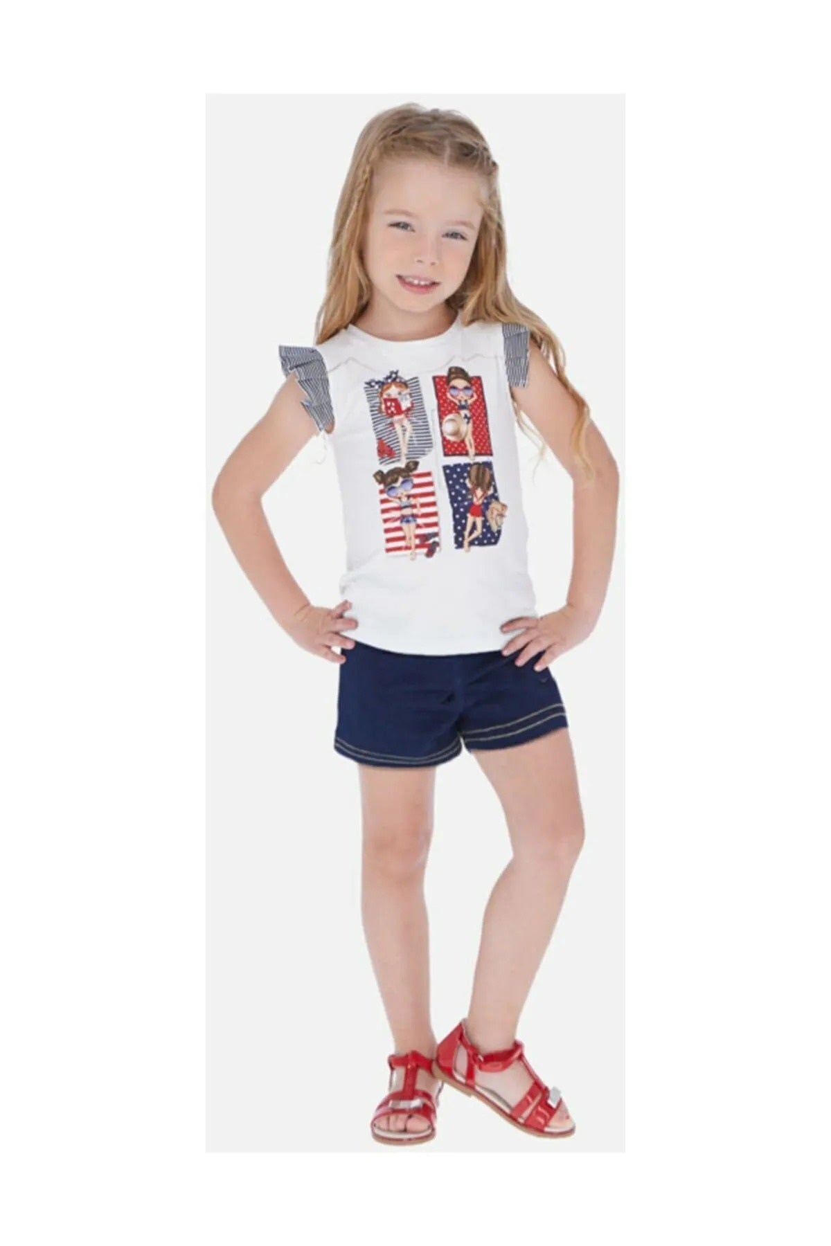 Mayoral Kız Çocuk Tişört Şort 2 Li Set 3289