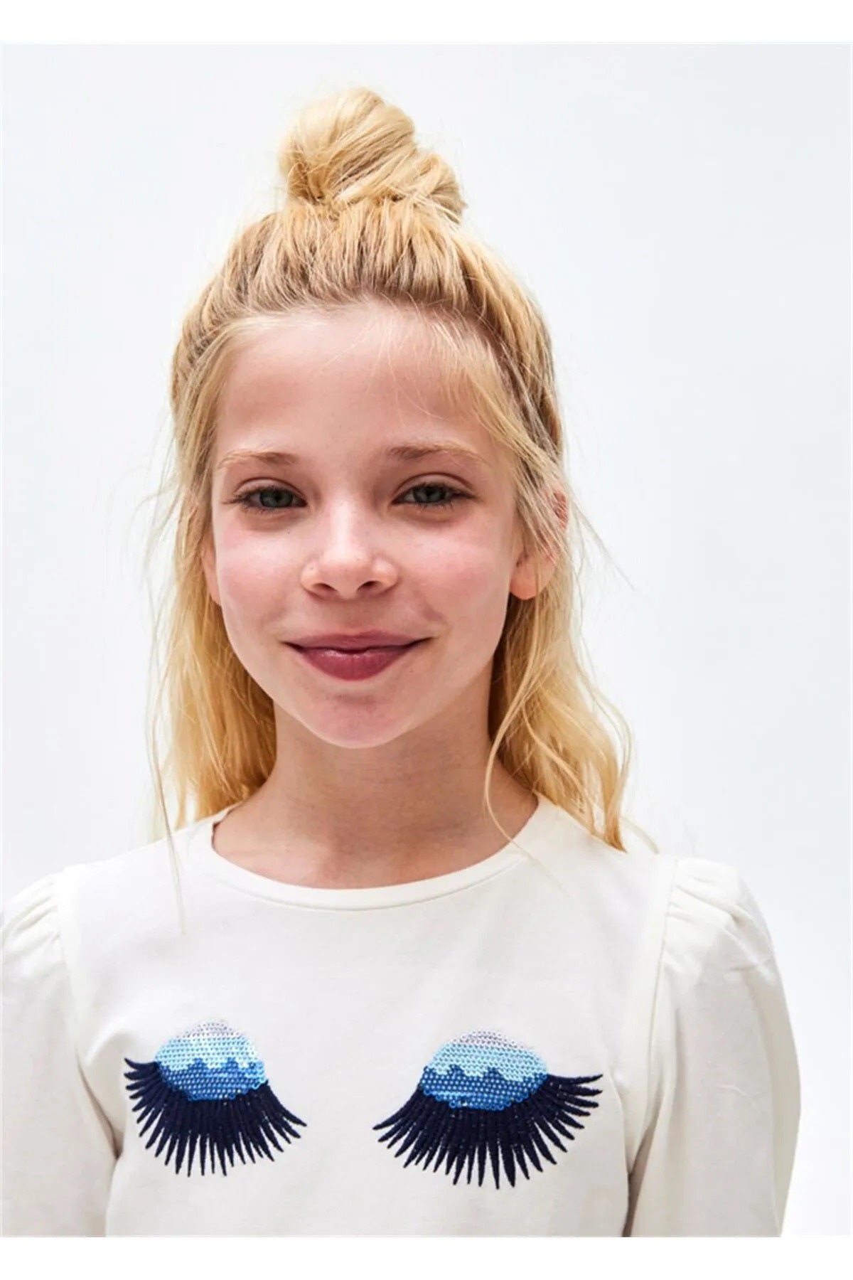 Mayoral Kız Çocuk Uzun Kollu Tişört Ekru 7041