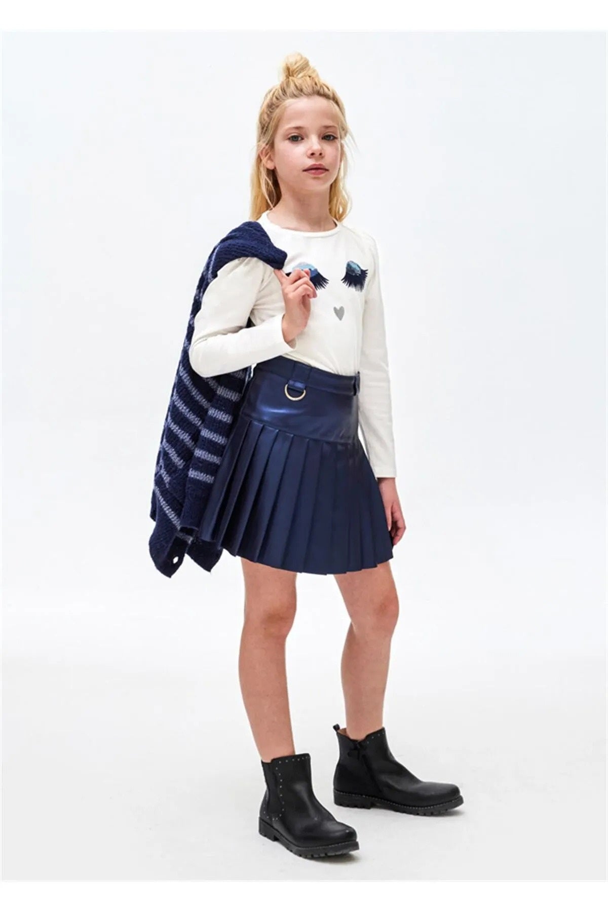 Mayoral Kız Çocuk Uzun Kollu Tişört Ekru 7041