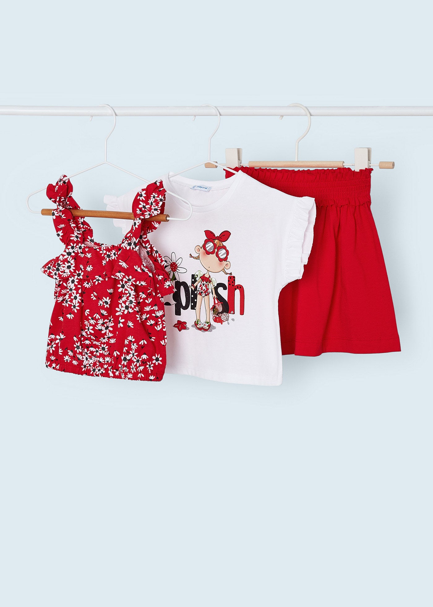 Mayoral kız çocuk yazlık 2 tişört şort 3 lü set 3951