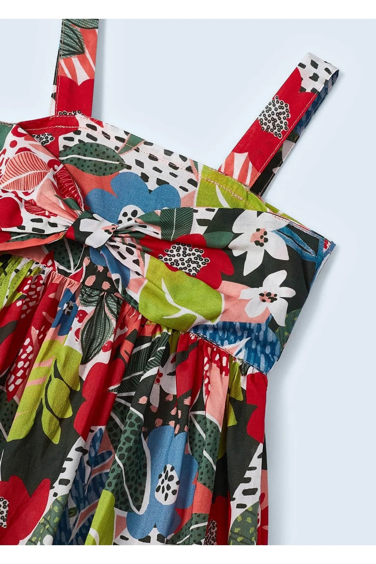 Mayoral kız çocuk yazlık  baskılı elbise  bandana 2 li set 3941