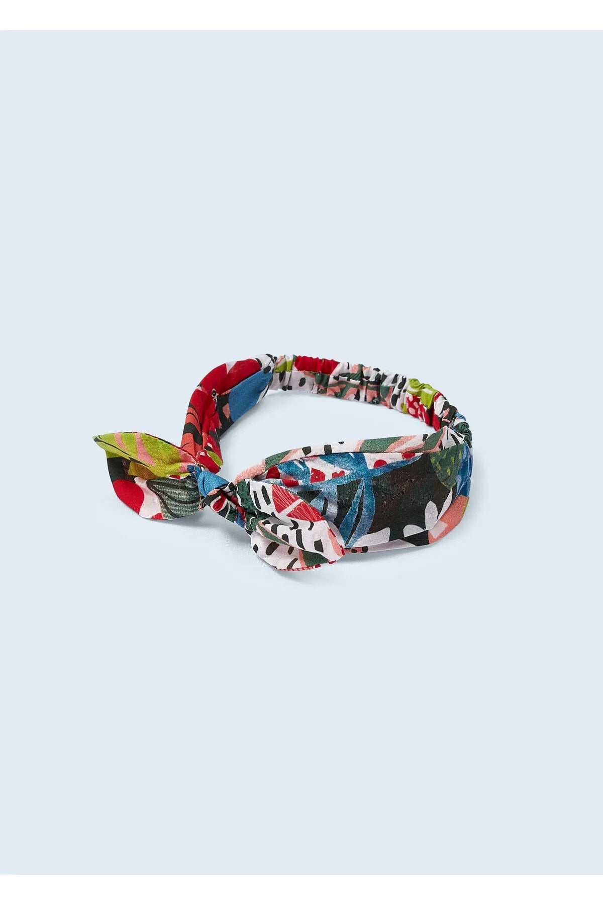 Mayoral kız çocuk yazlık  baskılı elbise  bandana 2 li set 3941