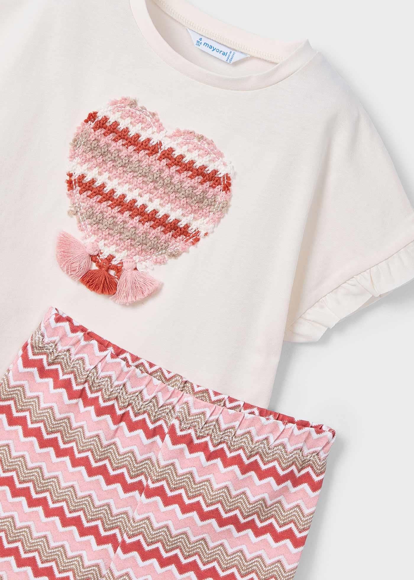 Mayoral kız çocuk yazlık  tayt tişört 2 li set 3709