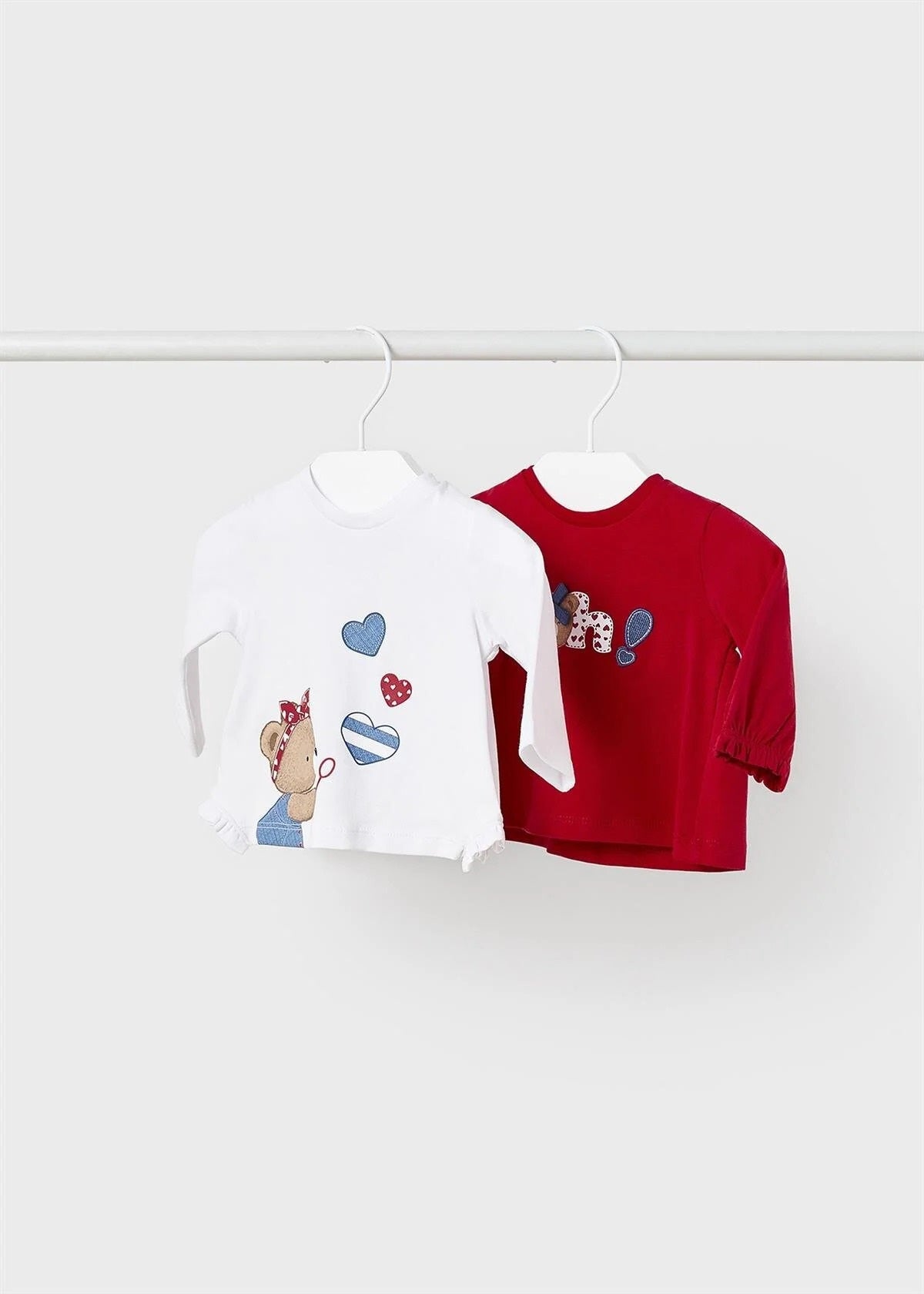 Mayoral yazlık  kız bebek 2 li  tişört set 1098