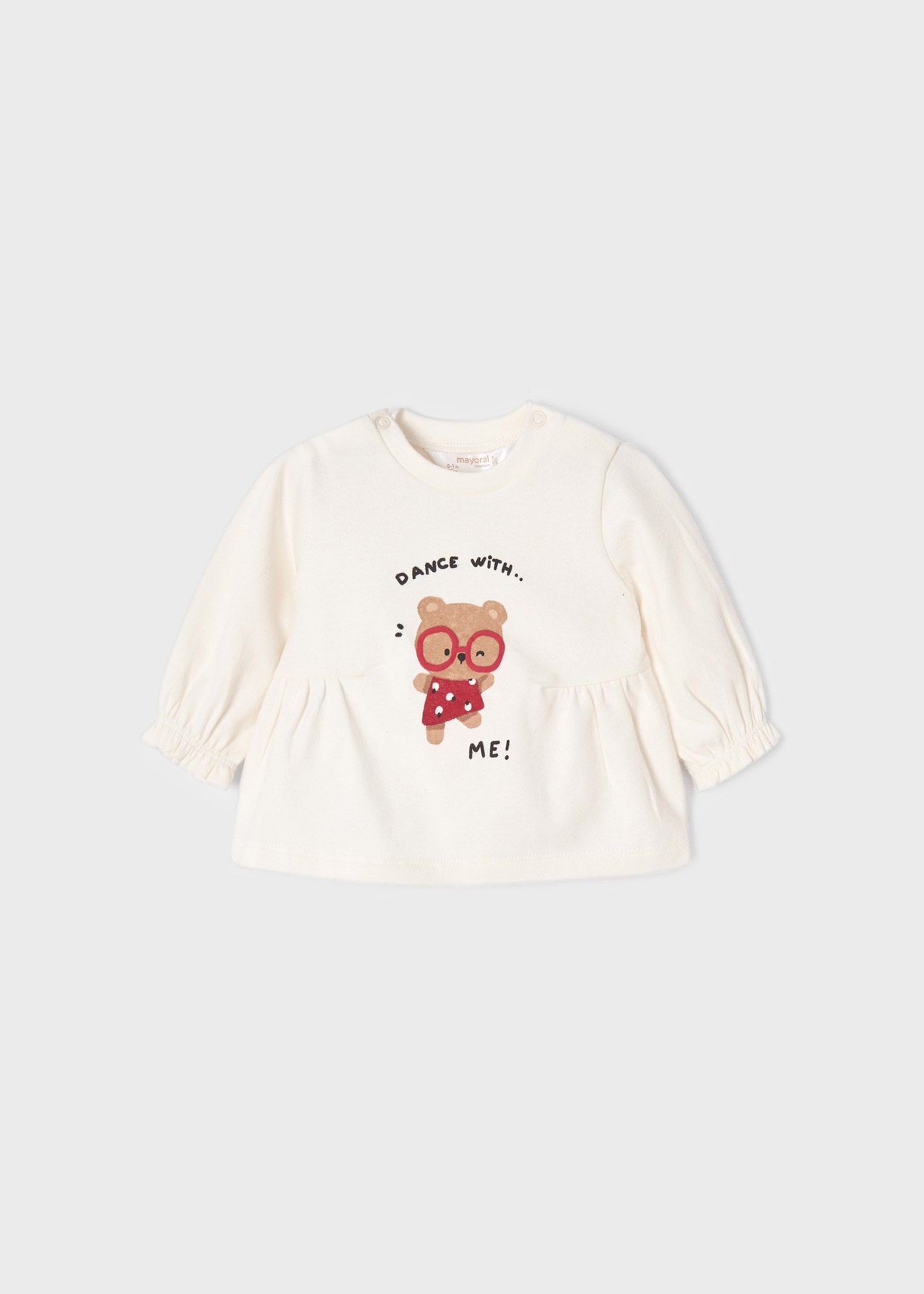 Mayoral yenidogan kız bebek uzun kol 2 li  tişört set 2086