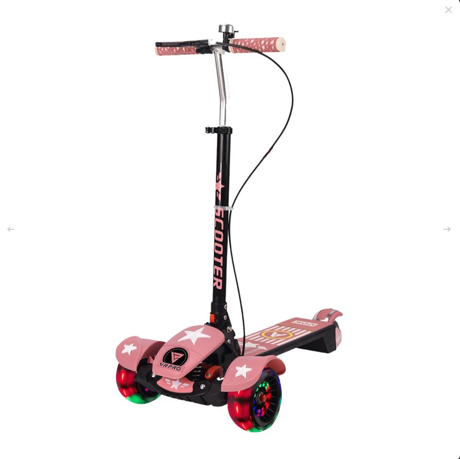 Vrpro Scooter Bluetoothlu Müzikli ve Led Işıklı Frenli Pembe